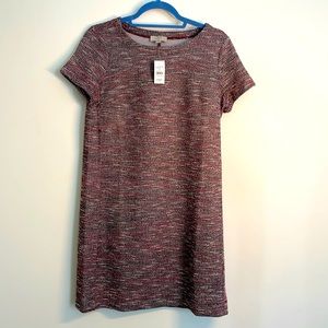 Holiday dress new with tags pink/ red/ black and white and silver thread